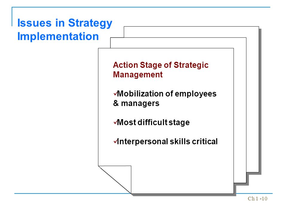 The Challenge of Strategy Implementation: Tools for Turning Your Firms Strategic Plan into Action